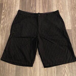 O'Neill Casual Black Pinstriped First In Last Out Shorts Men's Size 36